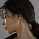 925 Silver Zircon Inlaid Hoop Earrings for Women