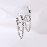 925 Silver Zircon Inlaid Hoop Earrings for Women