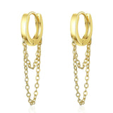 925 Silver Zircon Inlaid Hoop Earrings for Women