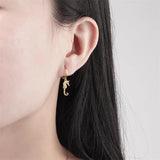 Lovely Zircon Mini Seahorse Silver Earrings For Women