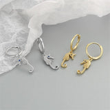 Lovely Zircon Mini Seahorse Silver Earrings For Women