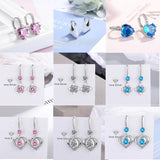 Heart Shape Pink Diamond Zircon Earrings Jewelry Gift