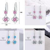 Heart Shape Pink Diamond Zircon Earrings Jewelry Gift