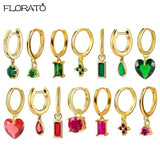 Colorful Zircon Pendant Earrings 18K Wedding Jewelry