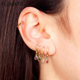Colorful Zircon Pendant Earrings 18K Wedding Jewelry