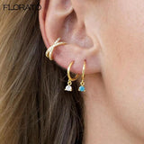 Colorful Zircon Pendant Earrings 18K Wedding Jewelry