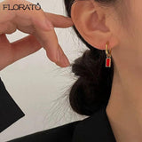 Colorful Zircon Pendant Earrings 18K Wedding Jewelry
