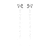 Davis Girls 925 Silver Butterfly Tassel Earring CZ Stud Women Wedding DS3941