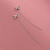 Davis Girls 925 Silver Butterfly Tassel Earring CZ Stud Women Wedding DS3941