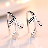 925 Silver Leaf Earring Studs for Women Jewelry Couples
