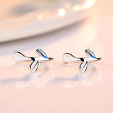 925 Silver Leaf Earring Studs for Women Jewelry Couples