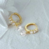 Minimalist Circle Eardrop Silver 925 For Women High Earrings Zircon Trending