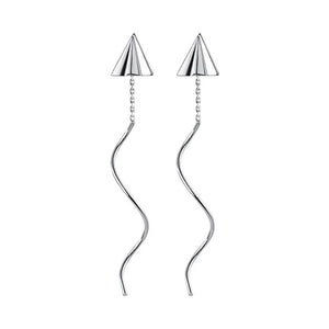 Trustdavis 925 Silver Paper Airplane Linked Ear Line Wedding Jewelry DS661