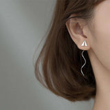 Trustdavis 925 Silver Paper Airplane Linked Ear Line Wedding Jewelry DS661