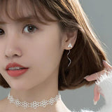 Trustdavis 925 Silver Paper Airplane Linked Ear Line Wedding Jewelry DS661