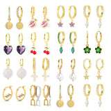 925 Silver CZ Dangle Drop Earrings Women Piercing Huggie Jewelry