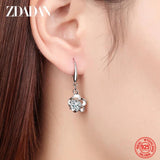 925 Silver Flower Amethyst Earrings for Women