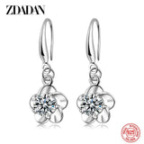 925 Silver Flower Amethyst Earrings for Women