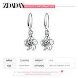 925 Silver Flower Amethyst Earrings for Women