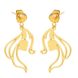 Stainless Steel Face Drop Earrings Women TS240228