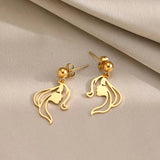 Stainless Steel Face Drop Earrings Women TS240228