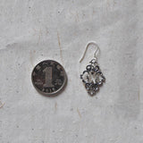 Thai Silver Geometric Texture Ethnic Earrings for Women