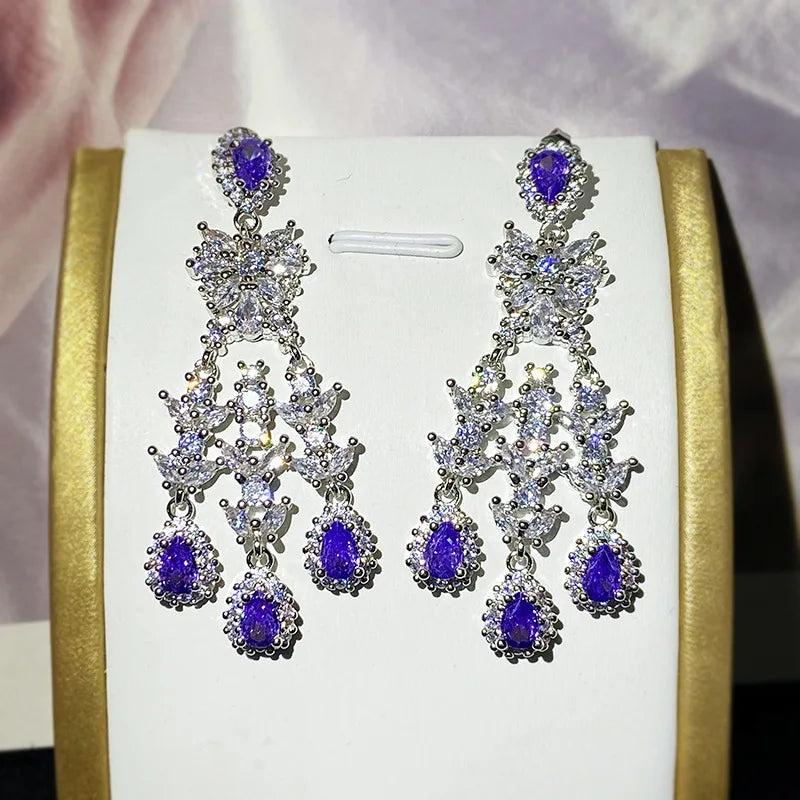 Retro Tanzanite Sapphire Stud Earrings