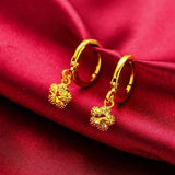 14K Flower Stud Earrings for Women Mother Wedding Jewelry