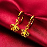 14K Flower Stud Earrings for Women Mother Wedding Jewelry
