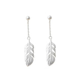 Sterling Silver Feather Dangle Earrings for Women Girls Wedding Party