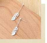 Sterling Silver Feather Dangle Earrings for Women Girls Wedding Party