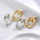 Hollow Round Alloy Drop Earrings For Women Wedding Jewelry