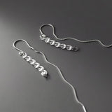 S999 Silver Tassel Ear Line Earrings for Women Lady