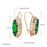 Vintage 585 Rose Zircon Drop Earrings for Women