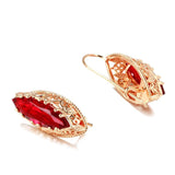 Vintage 585 Rose Zircon Drop Earrings for Women