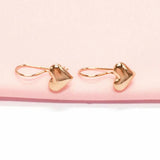 14K Rose Gold Heart Shaped Earrings for Women
