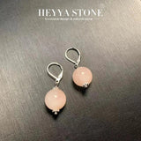 Rose Quartz Drop Earrings 925 Sterling Silver Gemstone Jewelry