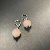 Rose Quartz Drop Earrings 925 Sterling Silver Gemstone Jewelry