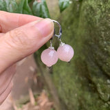 Rose Quartz Drop Earrings 925 Sterling Silver Gemstone Jewelry