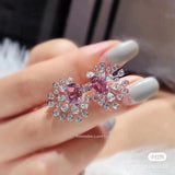 Zircon Stud Earrings 925 Stamps Snowflake Tassel Party Birthday Gift