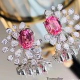 Zircon Stud Earrings 925 Stamps Snowflake Tassel Party Birthday Gift