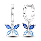 Sterling Silver Moon & Star Long Drop Earrings for Women - Christmas Gift