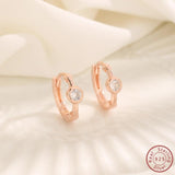 925 Silver Rose Zircon Earrings for Women Wedding Jewelry Gift