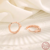 925 Silver Rose Zircon Earrings for Women Wedding Jewelry Gift