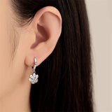 925 Silver Pink Zircon Hoop Earrings Bones Claws, Women Piercing Jewelry