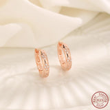 925 Sterling Silver Rose Zircon Earrings For Women