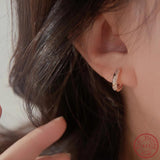 925 Sterling Silver Rose Zircon Earrings For Women