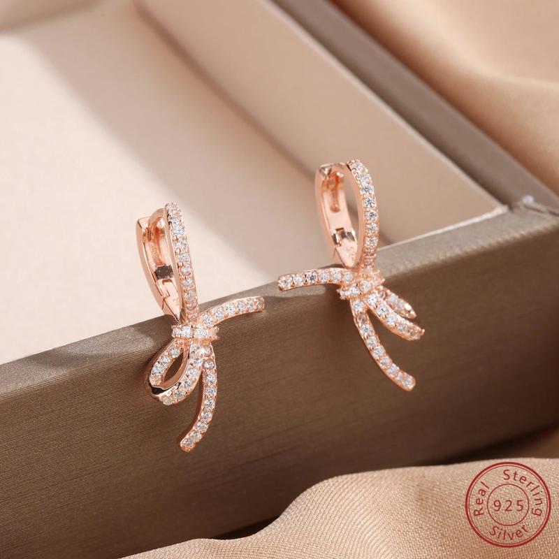 S925 Sterling Silver Tie Knot Earrings
