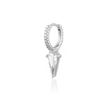 925 Silver Triangle Spike Drop Earrings Circle Loops Jewelry