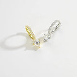 925 Silver Triangle Spike Drop Earrings Circle Loops Jewelry